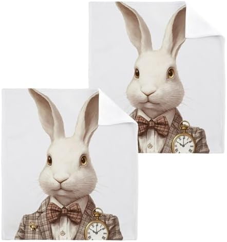 Kigai Rabbit with Pocket Watch Washcloth 2-Piece Set