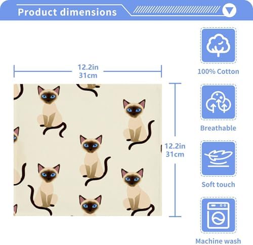 Burbuja Siamese Cats 4 Pack Washcloths - Soft Absorbent