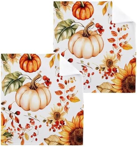 autumn watercolor washcloths set - multi purpose