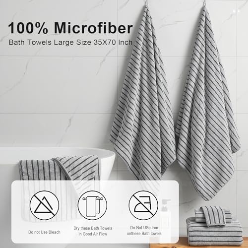 Bohobean 4-Piece Ultra-Soft Washcloth Set Microfiber Multi-Use