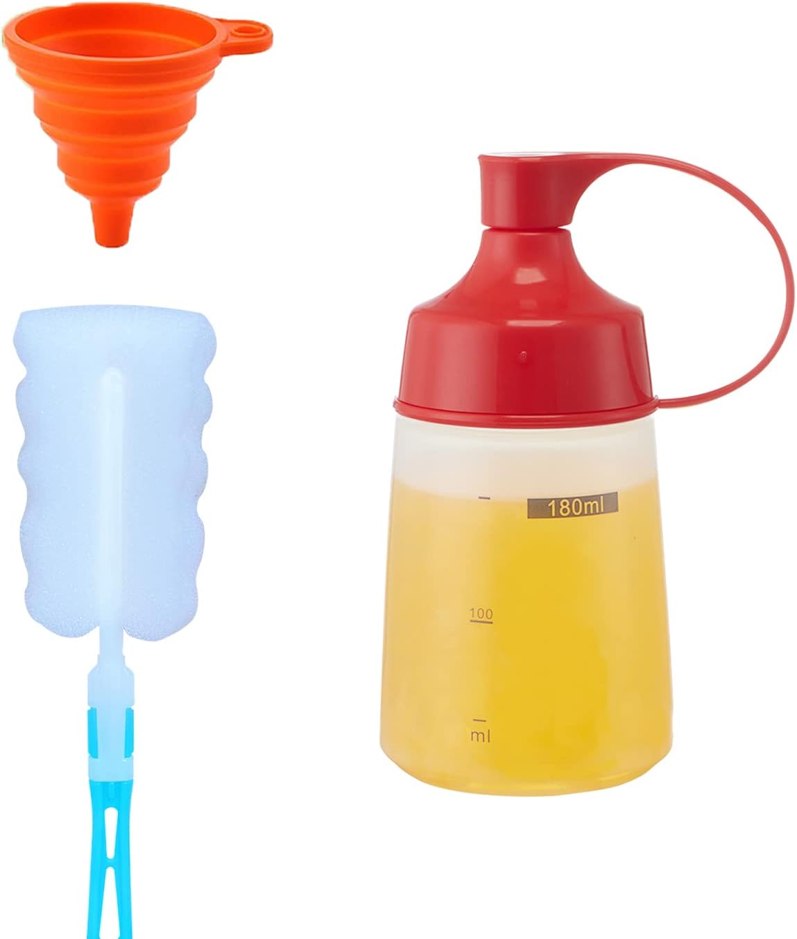 SUJUDE Condiment Squeeze Bottles 6oz Red - Easy Use