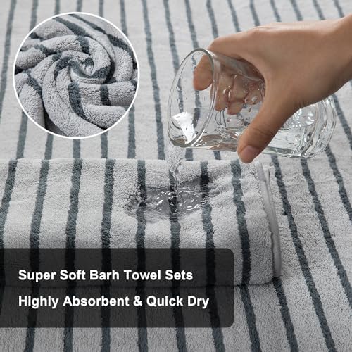 Bohobean 4-Piece Ultra-Soft Washcloth Set Microfiber Multi-Use