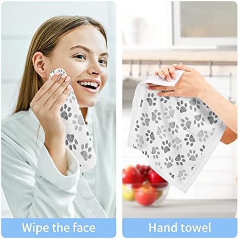 Kigai 4-Piece Reusable CatDog Washcloth Set Soft absorbent and stylish