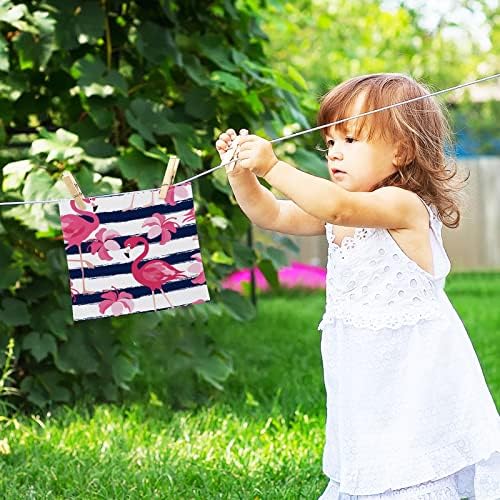 Kigai Tropical Pink Flamingo Washcloth Set Premium 12x12 inch