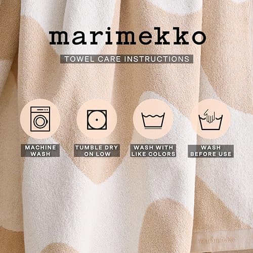 MARIMEKKO Lokki Terry Cotton Washcloth Beige 1