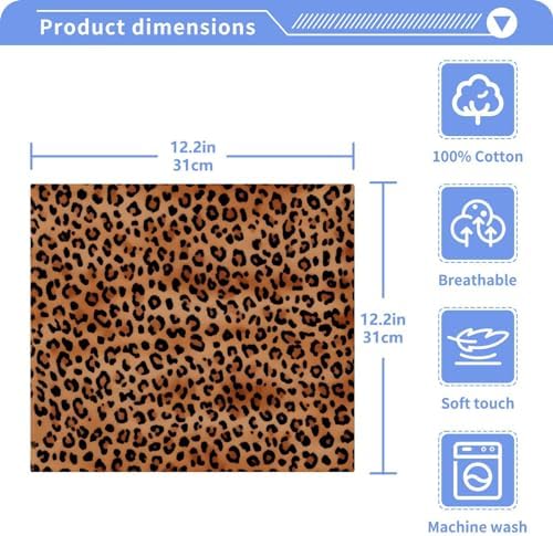 Leopard Print Cotton Washcloths