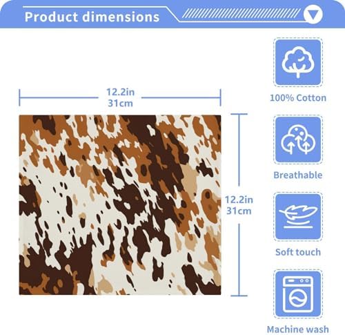 xigua Cow Print Washcloths Towels