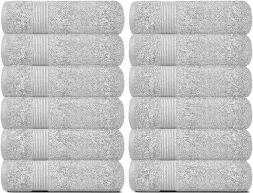 White Classic Resort 12x12 Luxury Cotton Washcloths