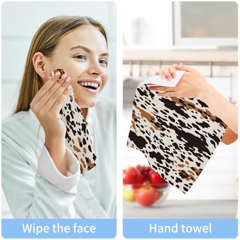 Xigua Cow Print Washcloths - 2 Pack 12x12 Inches