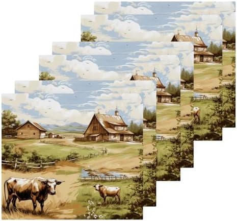 12x12 Soft Farm Animal Face Towels 2-Piece Absorbent Xigua