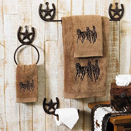 Paseo Road by HiEnd Accents - Rustic Bathroom Towel Set with Embroidered Design