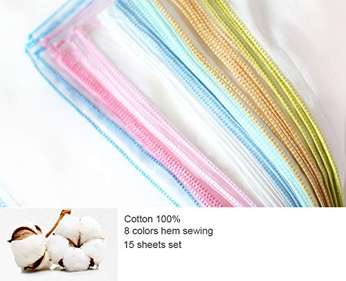 100 SoftReusable Gentle Face Wipes Eco-Friendly Bath White 15-Pack