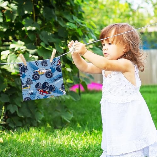 SUABO Soft Cotton Bath Washcloth Monster Truck Cars Design for Kids