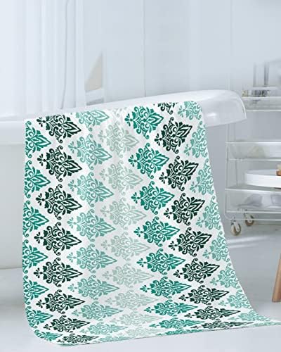 Luxurious Geometric Turquoise Bathroom Towels Set