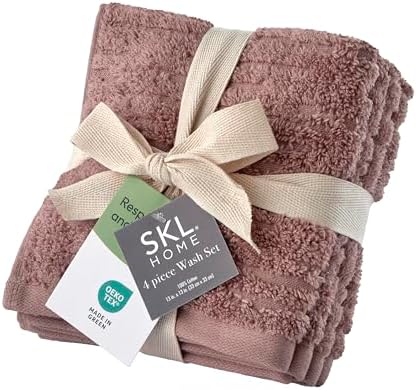 SKL Home CloudSoft Cotton 4-Piece Washcloth Set