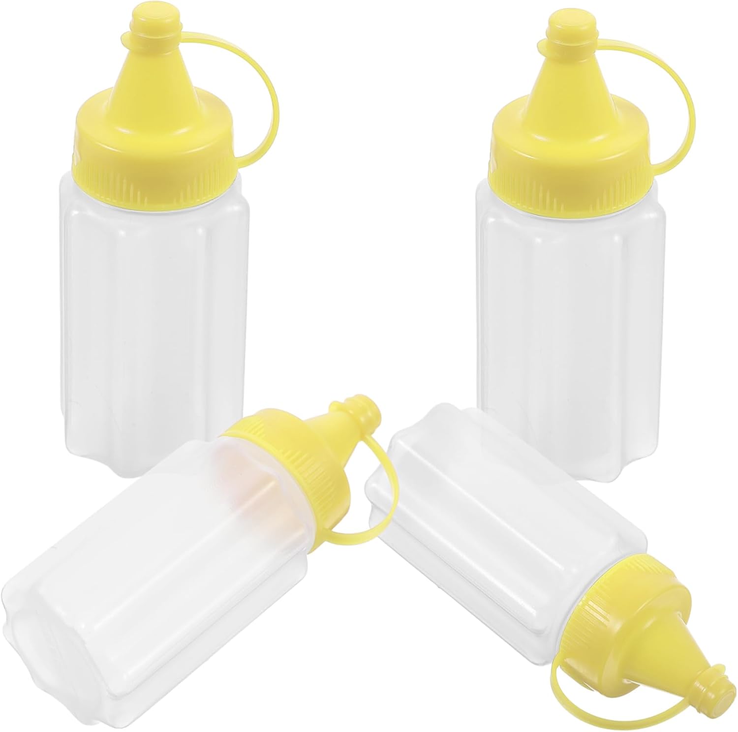 4 Pack Condiment Squeeze Bottles Perfect for Salads and Dressings
