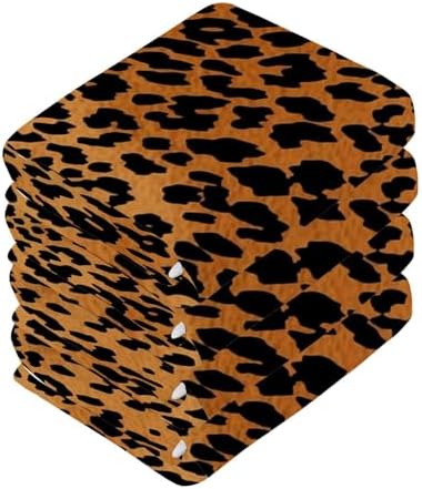 Leopard Print Reusable Washcloths Set