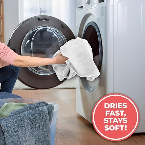 TEXTILOM Washcloths Set of 4 - 13x13 Inches White