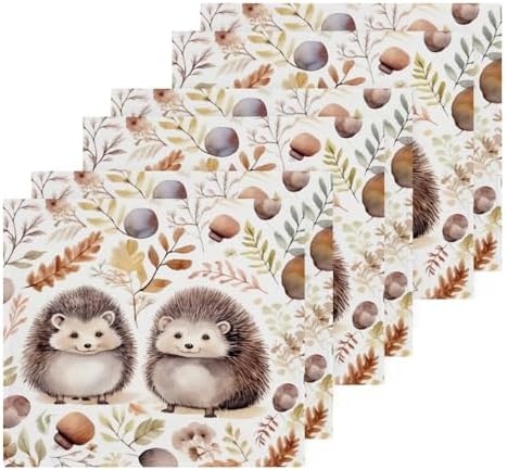 Kigai Cute Hedgehog Washcloth Set 2-12x12 Pure Cotton Soft Absorbent_homekitchenbath