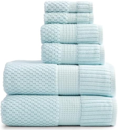 NY Loft 100 Cotton Towel Set Ultra-Soft Eco-Friendly 6-Piece Set