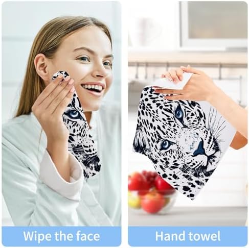 Pure White Leopard Print Washcloths 4-Pack