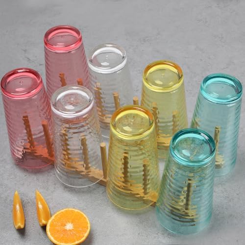 8 Pack Star Embossed BPA-Free Tumblers 22oz Reusable Stackable