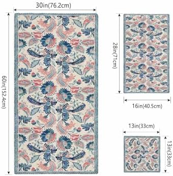 Retro Blue Paisley Bath Towels Set