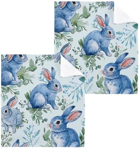 Easter Bunny Washcloth Set - Soft Radiant 12x12 Pure Cotton Set