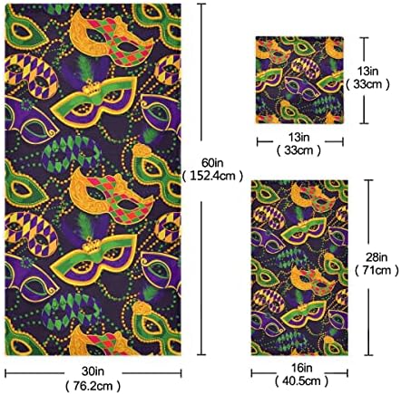 Beachy Vibes Mardi Gras Bath Towels Set