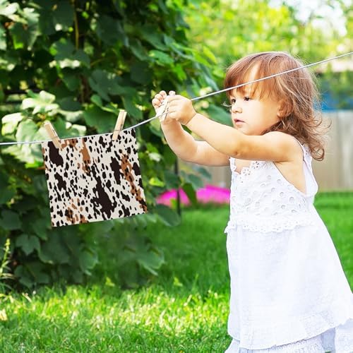 Natural Softness Brown Cow Print Washcloth for Face Hand