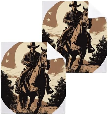 Kigai Sheriff on Horse Face Hand Towels Soft Absorbent 12x12 Pad