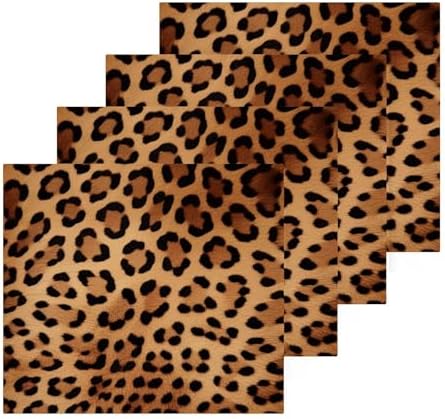 Kigai Premium Leopard Print Cotton Washcloths Soft Absorbent 12x12 2-Pack