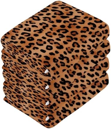 Leopard Print Cotton Washcloths