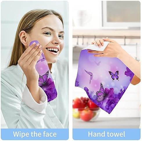 Stunning Butterfly Washcloth Set for Face Hand and Spa Use