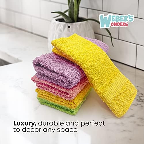 Webers Wonders 11 Pack Cotton Washcloths for Body and Face