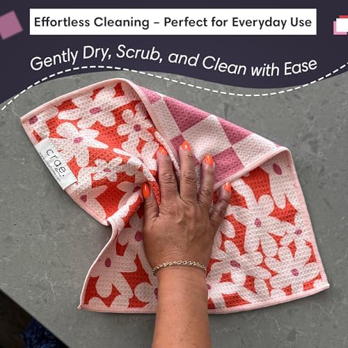 Reversible Microfiber Washcloths 12x12 Eco-Friendly Cleaning Cloths for Kitchen Home