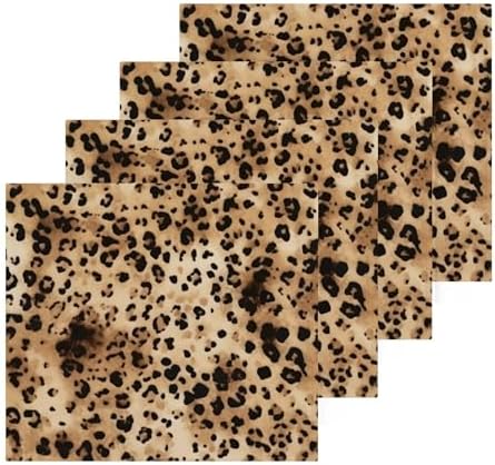 Pure Cotton Leopard Print Reusable Absorbent Face Towels Set - 2-Pack