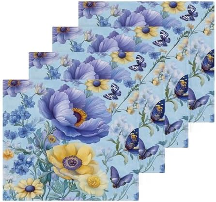 Xigua Beautiful Floral Pattern Washcloths Set of 2 1