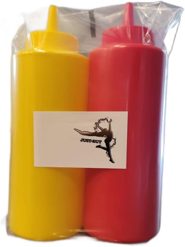 12 oz Ketchup Mustard Squeeze Bottles - BPA-Free Kitchen Craft BBQ Perfect