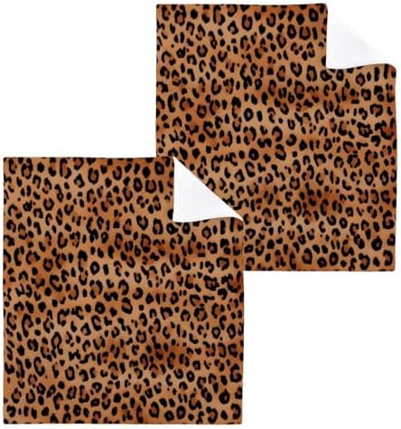 Leopard Print Cotton Washcloths