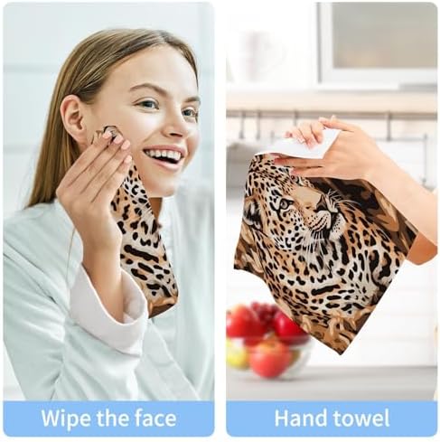 YETTASBIN Leopard Washcloths 4 Pack