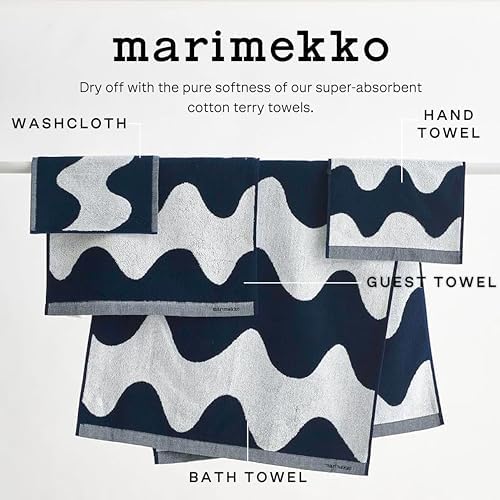MARIMEKKO Lokki Terry Cotton Washcloth Beige 1