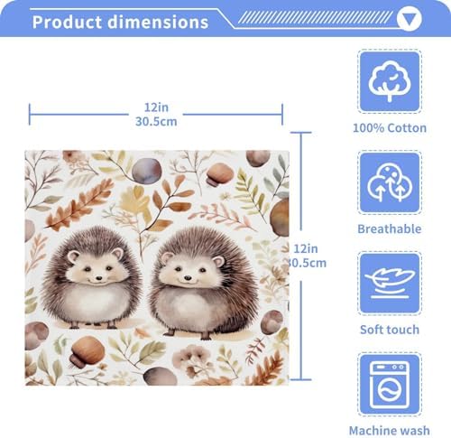 Kigai Cute Hedgehog Washcloth Set 2-12x12 Pure Cotton Soft Absorbent_homekitchenbath