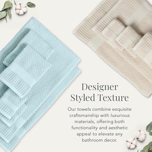 NY Loft 100 Cotton Towel Set Ultra-Soft Eco-Friendly 6-Piece Set