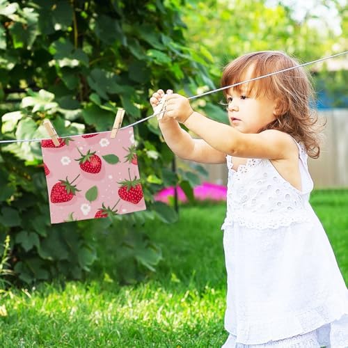 Strawberry Washcloth Set Perfect for Washdowns Soft Reusable Towels