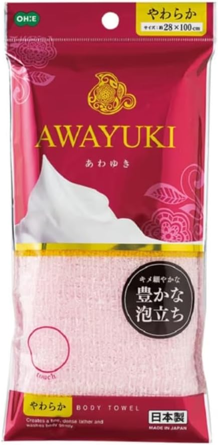 SAZANKA Awayuki Shower Towel Body Wash Washcloth Pink