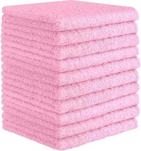 Luxurious 10-Piece Washcloth Set - Soft Machine Washable 12x12-in 350GSM