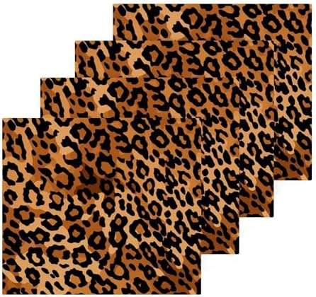 Leopard Print Washcloths Soft Absorbent 12x12