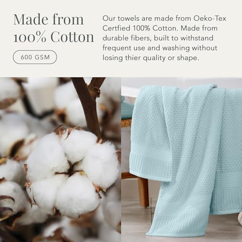 NY Loft 100 Cotton Towel Set Ultra-Soft Eco-Friendly 6-Piece Set