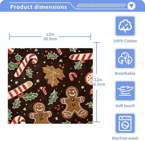 Perfect Gift - Christmas Cookie Washcloth Set for Family Friends